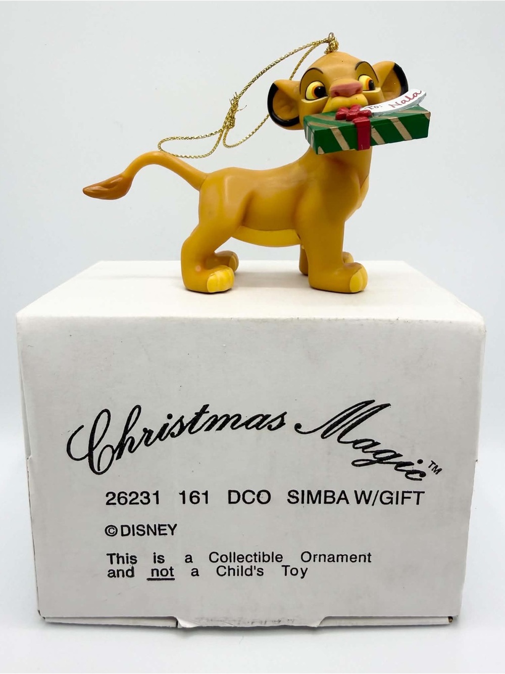 Simba with gift ornament Disney/Grolier Christmas Magic Lion King 26231-161